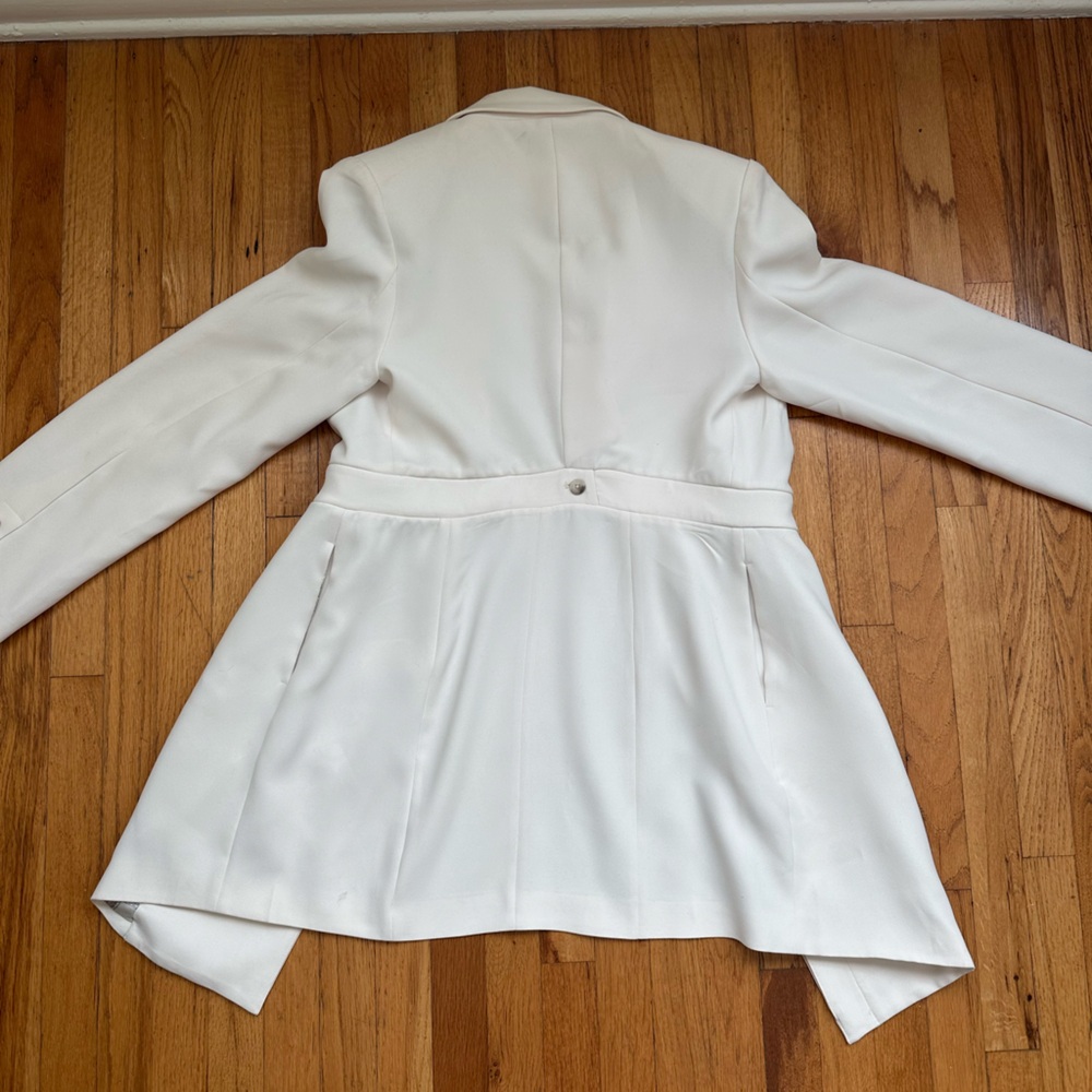 Current Air Los Angeles Ivory Cream Blazer Dress with Paisley Inside Detail Sz L - Picture 2 of 6